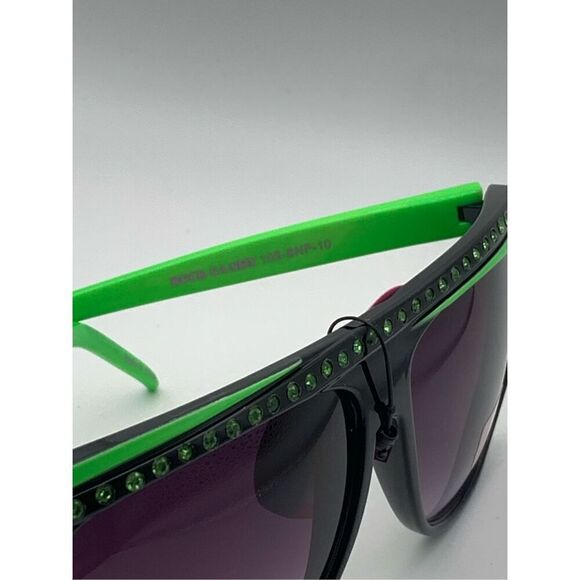 Snooki by Nicole Polizzi Womens Rock Candy Black & Neon Green Sunglasses OS NWT - Picture 5 of 6